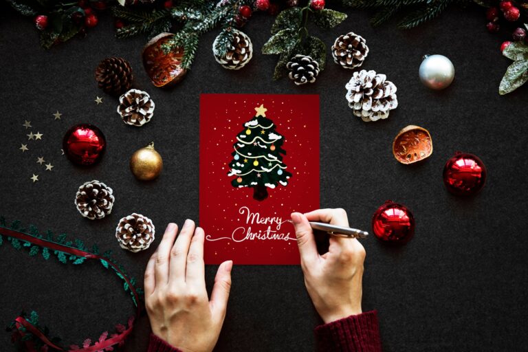 frase de navidad de empresa en tarjeta navideña