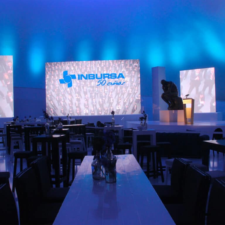 montaje para celebracion 50 aniversario para inbursa