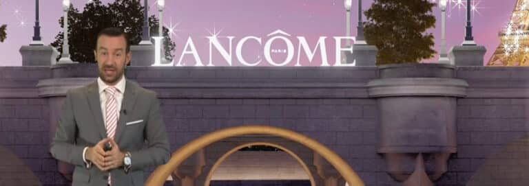 presentador en evento digital internacional para lancome