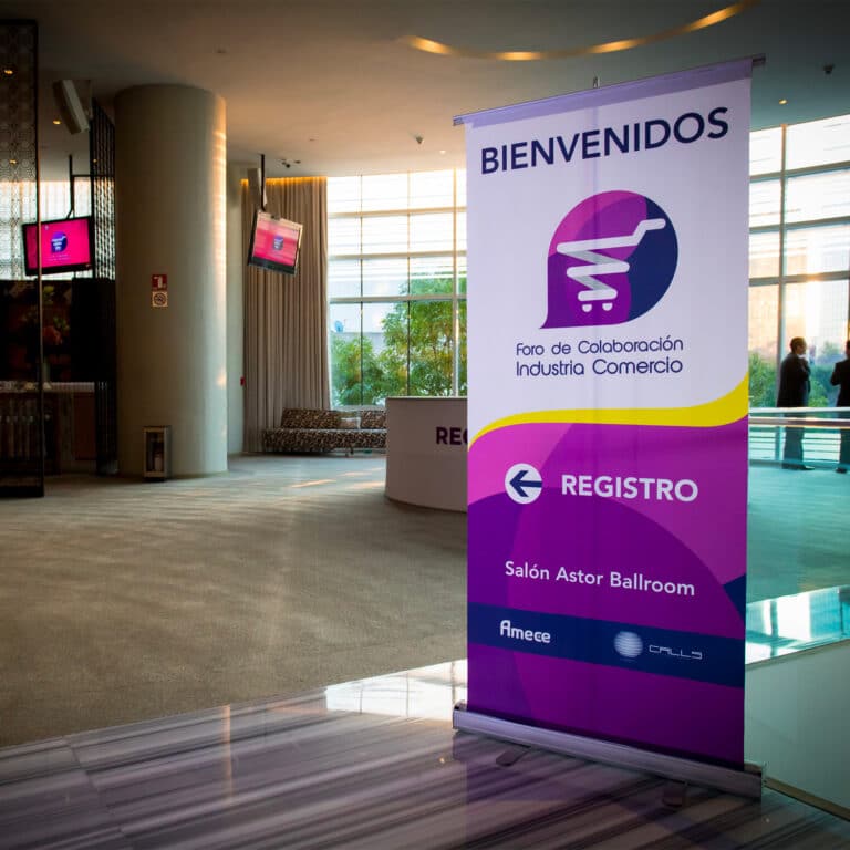 señalamiento de bienvenida del foro gs1 para gs1